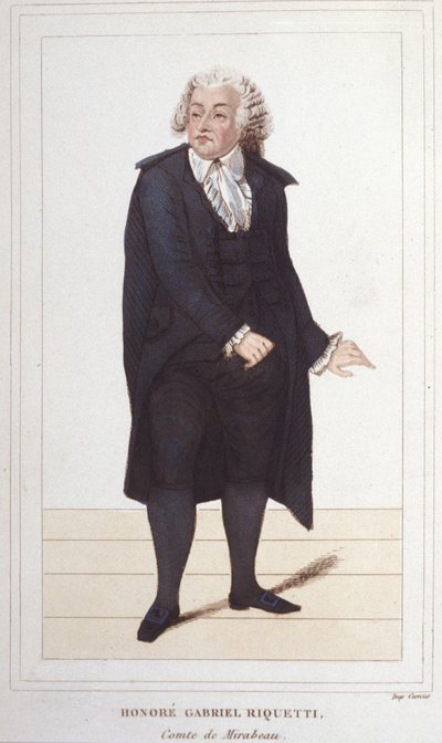 Portret Honore Gabriela (Honore-Gabriel) Riqueti, hrabiego Mirabeau (1749-1791), francuskiego polityka. grawerunek z 1830 r autorstwa Unknown artist