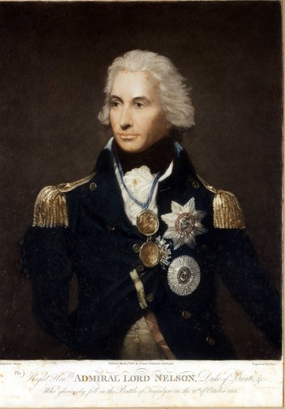 Portret Horatio Nelsona (1758-1805), admirała angielskiego. autorstwa Unknown artist