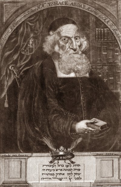 Portret Izaaka Aboaba da Fonseca (1605-1693) - Isaak Aboab Foonseca - rabin, uczony, kabalista i pisarz autorstwa Unknown artist