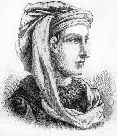 Portret Jacquesa Coeura (ok. 1400-1456), srebrnego artysty króla Karola VII. Rycina XIX wieku. autorstwa Unknown artist