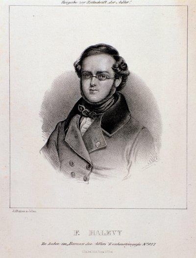 Portret Jacques Fromental Halevy (rycina) autorstwa Unknown artist