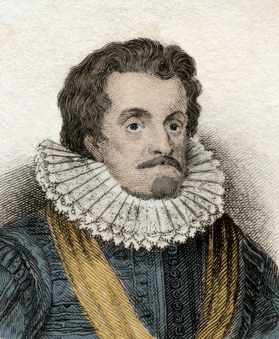 Portret Jakuba I (James 1st Stuart) (1566-1625), króla Anglii i Irlandii (lub Jakuba VI (lub Jakuba VI), króla Szkocji) Rycina z XIX wieku. autorstwa Unknown artist