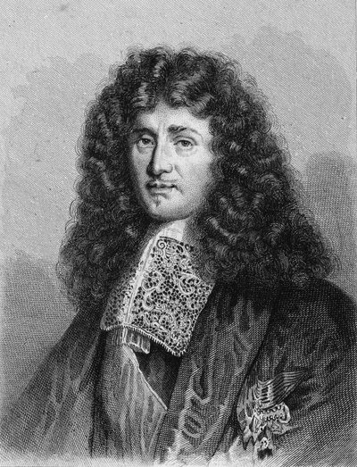 Portret Jeana Baptiste (Jean-Baptiste) Colbert (1619-1683), francuskiego polityka - w „Histoire des Français” Lavallée, rycina, sd. autorstwa Unknown artist
