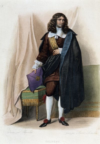 Portret Jeana Baptiste (Jean-Baptiste) Colbert (1619-1683), francuskiego męża stanu (1619 - 1683) - w „Le Plutarque francais” autorstwa Mennecheta autorstwa Unknown artist