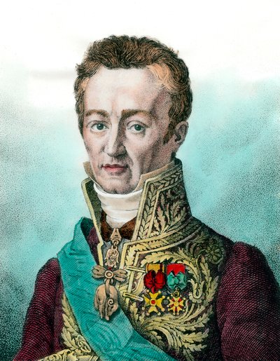Portret Jeana Baptiste (Jean-Baptiste), hrabiego de Villele (1773-1854) Francuski polityk Grawer z XIX wieku Kolekcja prywatna autorstwa Unknown artist