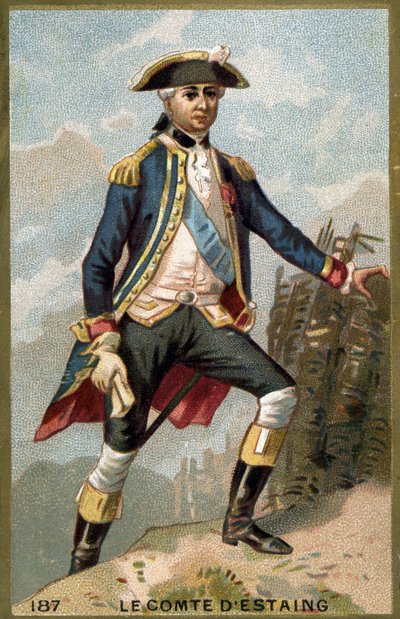 Portret Jeana Baptiste, hrabiego Estaing (1729-1794), admirała francuskiego. Chromolitografia XIX wieku. autorstwa Unknown artist