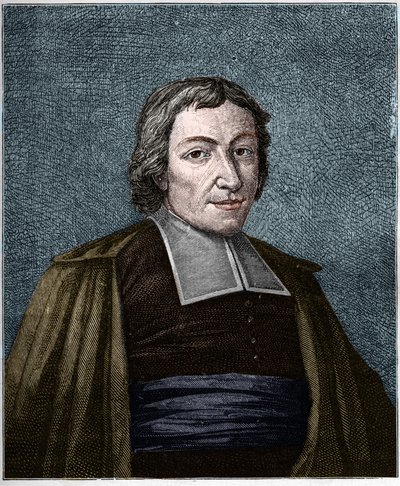 Portret Jeana Baptiste De La Salle (Jean-Baptiste) (1651-1719) Francuski zakonnik, założyciel zgromadzenia braci Szkół Chrześcijańskich. Rycina XIX wieku. autorstwa Unknown artist
