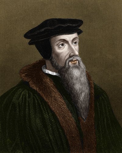 Portret Jana Kalwina (1509-1564), francuskiego reformatora religijnego i pisarza. autorstwa Unknown artist