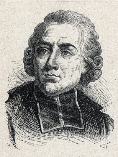 Portret Jean Sibrake (Jean-Sibrakes) (lub Siffrein) opactwa Maury (1746-1817), francuskiego kardynała i archeweka Paryża, członka francuskiej Akademii - Grawerowanie z 1889 r. autorstwa Unknown artist