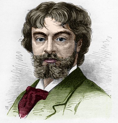Portret Jean Sully Mounet dit Mounet-Sully (Mounet Sully) (1841-1916), francuskiego komika, członka Komedii Francuskiej. Grawer w „”Le Monde Illustré””n¡1168 z dnia 16 sierpnia 1879 r. autorstwa Unknown artist