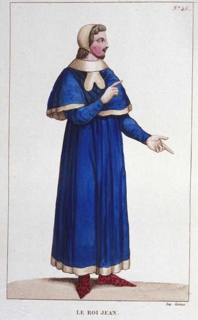 Portret Jana II Dobrego (1319 - 1364), grawer króla Francji z 1830 r autorstwa Unknown artist