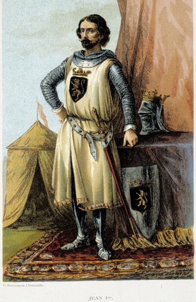 Portret Jana I, zwanego Zwycięskim (1268-1294), księcia Brabancji. Chromolitografia XIX wieku. autorstwa Unknown artist