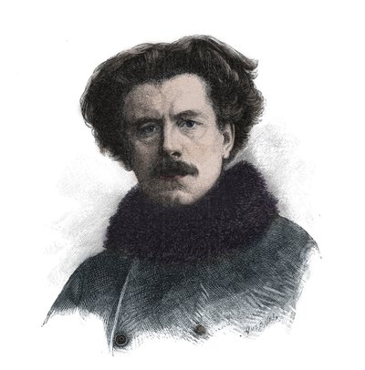 Portret Josepha Auguste Maurice Rollinat (1846 -1903) Angielski poeta - grawerowanie autorstwa Unknown artist