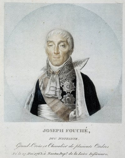 Portret Józefa Fouché, księcia Otranto, Wielkiego Krzyża i Kawalera kilku orderów autorstwa Unknown artist