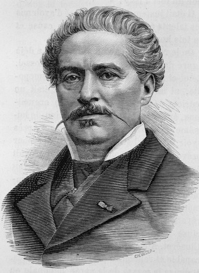 Portret Julesa Ducatela. Grawerowanie z XIX wieku. autorstwa Unknown artist