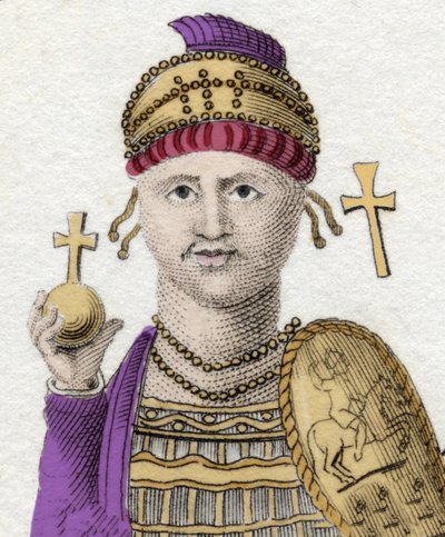 Portret Justyniana I (Wielkiego) (Flavius Petrus Sabbatius Justinianus).482 - 565. Cesarz rzymski Orientu. autorstwa Unknown artist