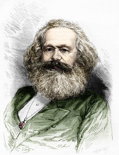 Portret Karola Marksa (1818-1883), teoretyka socjalizmu i niemieckiego rewolucjonisty. autorstwa Unknown artist