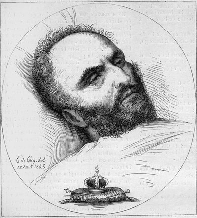 Portret Karola Wilhelma Naundorffa (1785-1845), pruskiego zegarmistrza, który udawał króla Francji Ludwika XVII. Rycina XIX wieku. autorstwa Unknown artist