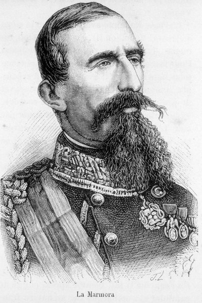 Portret La Alfonso Ferrero, rycerza La Marmora, przewodniczącego Rady Królestwa Włoch (1864-1866). autorstwa Unknown artist