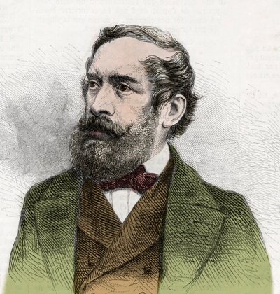 Portret Lajosa Kossutha (1802-1894), węgierskiego polityka - Rycina z „Świata sławnego” autorstwa Unknown artist