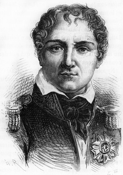 Portret Laurenta Gouviona Saint Cyr (1764 - 1830). Rycina z końca XIX wieku w „Histoire de France” H. Martina. autorstwa Unknown artist