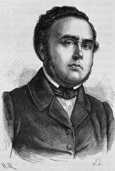 Portret Ledru-Rollina (1807 - 1874). Rycina z końca XIX wieku w „Histoire de France” H. Martina. autorstwa Unknown artist