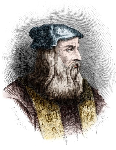 Portret Leonarda de Vinci (Leonardo da Vinci) (1452-1519), włoskiego malarza. autorstwa Unknown artist