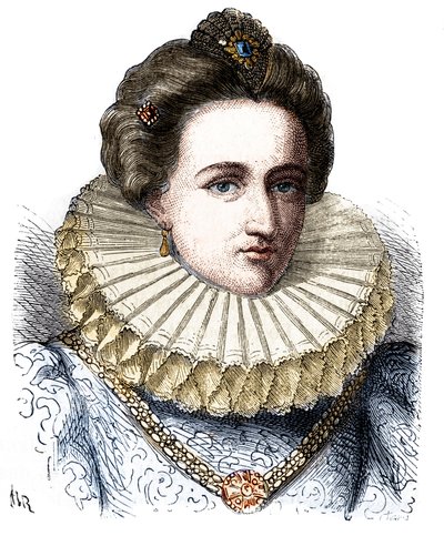Portret Leonory Dori (lub Dosi) zwanej Galigai, marszałka Kotwicy (1568-1617). Nosi truskawkowy kołnierzyk - w „Histoire de France populaire” Henri Martin autorstwa Unknown artist
