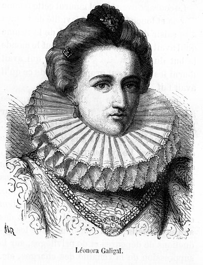 Portret Leonory Dori (lub Dosi) zwanej Galigai, marszałka Anchre (1568-1617), powierniczki Marii de Medici - w „Histoire de France populaire”” Henri Martin, sd. 19 wiek. autorstwa Unknown artist