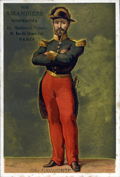 Portret Louis-Eugène Cavaignac (1802 - 1857), francuskiego generała i polityka. Chromolitografia z końca XIX wieku. autorstwa Unknown artist