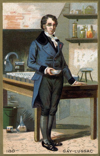 Portret Louis-Joseph Gay-Lussac (Louis Joseph Gay Lussac) (1778 - 1850), francuski fizyk i chemik. Chromolitografia XIX wieku. autorstwa Unknown artist