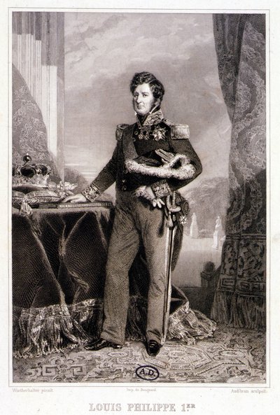 Portret Ludwika Filipa I króla Francuzów - rycina autorstwa Unknown artist
