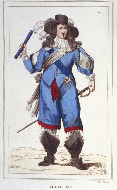 Portret Ludwika XIII (1601 - 1643), grawerowanie króla Francji z 1830 r autorstwa Unknown artist