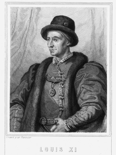 Portret Ludwika XI (1423 - 1483), króla Francji - w „Histoire des Français” Lavallée, rycina, sd. autorstwa Unknown artist