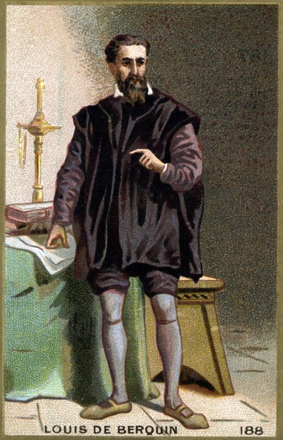 Portret Ludwika de Berquin (1485 - 1529), rycerza i humanisty. Chromolitografia XIX wieku. autorstwa Unknown artist