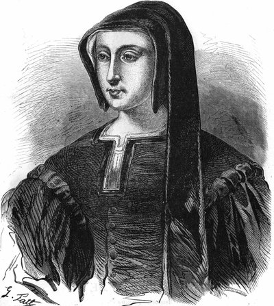 Portret Louise de Savoie (1476-1531), regentki Francji, żony Karola de Valois, księcia Angoulême i matki Franciszka I. Rycina z XIX wieku. autorstwa Unknown artist