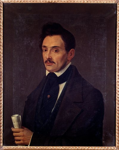 Portret basisty Luigiego Ghirelli (XIX w.) Anonimowy obraz. 19 wiek. Bolonia, miejskie muzyczne muzeum bibliograficzne. autorstwa Unknown artist