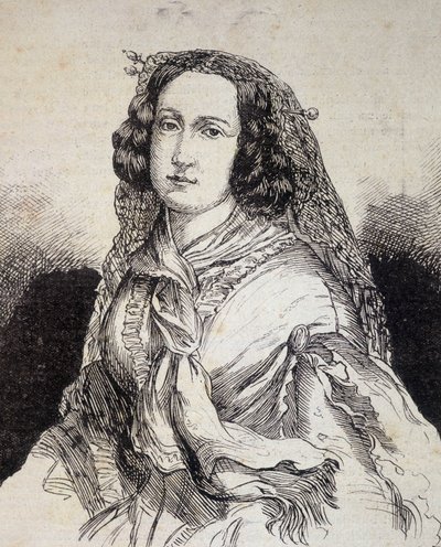 Portret Madame Marceline Desbordes-Valmore (Desbordes Valmore) (1786 - 1859), francuskiej pisarki - w „” Les Contemporains””, b.d. koniec XIX wieku. autorstwa Unknown artist