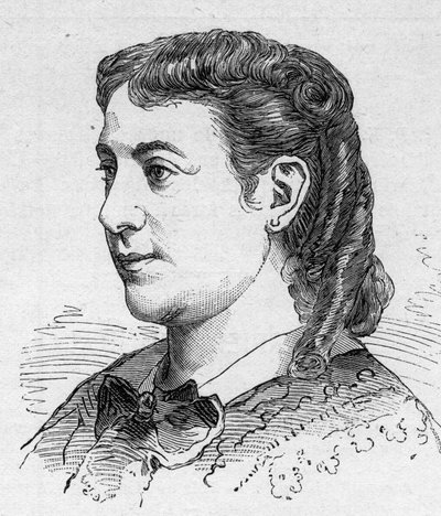 Portret Madeleine Brohan (1833-1900), francuskiej komiczki, członka Comedie Francaise Engraving in „” Le Monde Illustré””” n¡1168 z 16 sierpnia autorstwa Unknown artist