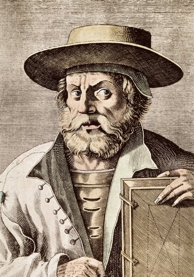 Portret Manuela (lub Emmanuela) Chrysolorasa (ok. 1355-1415), greckiego naukowca z XIV wieku. grawerunek z 1682 roku. autorstwa Unknown artist