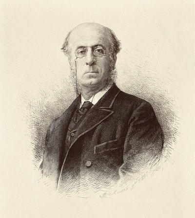 Portret Manuela SILVELA Y LA VIELLEUZE (1830-1892), hiszpańskiego polityka. Madryt. Grawerowanie Biblioteki Narodowej. autorstwa Unknown artist