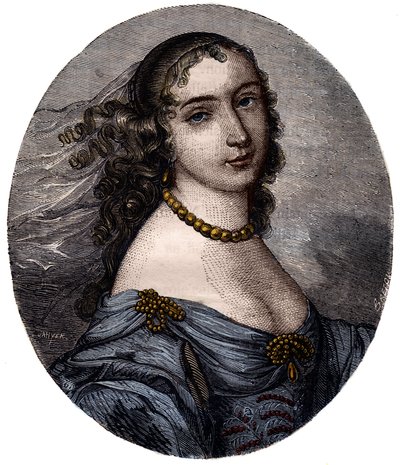 Portret Marguerite Hessein, Madame de la Sabliere (1636-1693) Francuski Salonniere. Rycina XIX wieku. autorstwa Unknown artist
