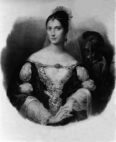 Portret Marii Garcii, znanej jako piosenkarka Malibran (1808-1836). autorstwa Unknown artist