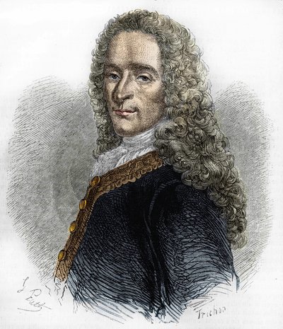 Portret Marie-François Arouet de Voltaire (1695-1778), francuskiej pisarki. autorstwa Unknown artist