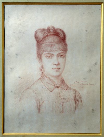 Portret Marie Alexandrine Henriette Dumas Davy de la Pailleterie dit Colette (1860-1907), córki Alexandre Dumas Jr. (1824-1895)” Anonimowy rysunek. 1878 Villers-Cotterets. Muzeum Aleksandra Dumasa autorstwa Unknown artist