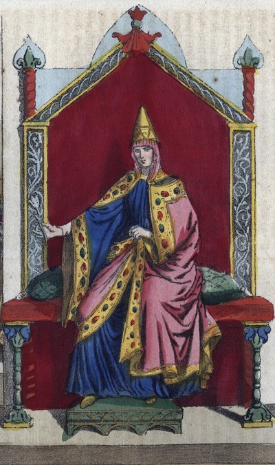 Portret Matyldy Toskańskiej znanej również jako Matylda z Canoss (Matylda lub Matylda) (1046 - 1115) Włoska szlachcianka - rycina z „Zwyczajności i tradycji wszystkich narodów wszechświata”. To jest historia rządu, praw, milicji, religii… autorstwa Unknown artist
