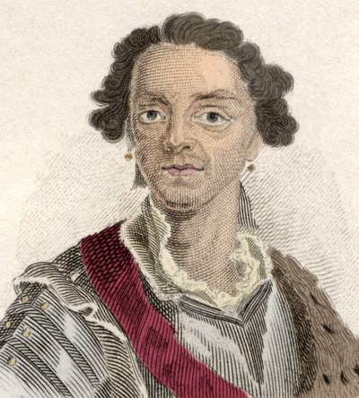 Portret Maurycego Saksonii (Hermann Moritz) (1696-1750), zwanego „hrabią Saksonii” lub „hrabią Raute”, kondotierem i generałem marszałkiem Francji. Rycina XIX wieku. autorstwa Unknown artist