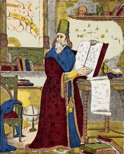 Portret Michel de Notre Dame (Nostradamusa) Francuski astrolog - Portret Nostradamusa, Michel de Notre Dame (1503-1566) Francuski astrolog i lekarz - Grawerowanie autorstwa Unknown artist