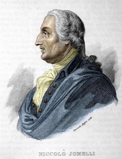 Portret Niccolo JOMDELLI Włoski kompozytor 10 września 1714 (Aversa) - 25 sierpnia 1774 (Neapol) Grawerowanie XIX wieku autorstwa Unknown artist