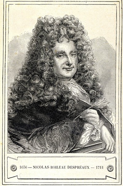 Portret Nicolasa Boileau Despreaux (Boileau-Despreaux) (1636 - 1711), rycina XIX wiek autorstwa Unknown artist